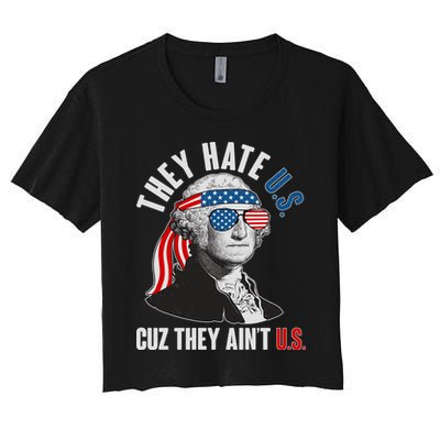 Funny They Hate U.S. Cuz They Ain't U.S. George Washington Crop Top