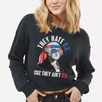 Funny They Hate U.S. Cuz They Ain't U.S. George Washington Cropped Pullover Crew