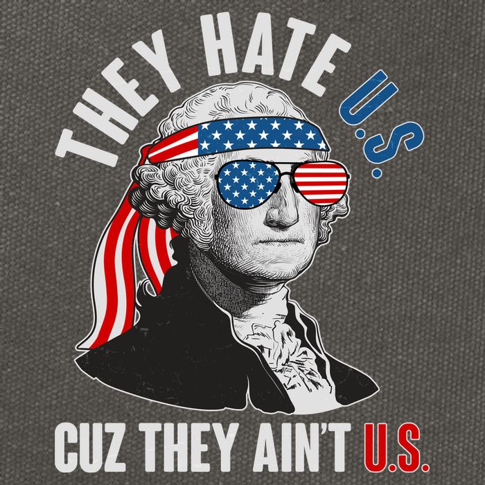 Funny They Hate U.S. Cuz They Ain't U.S. George Washington Cotton Canvas Backpack