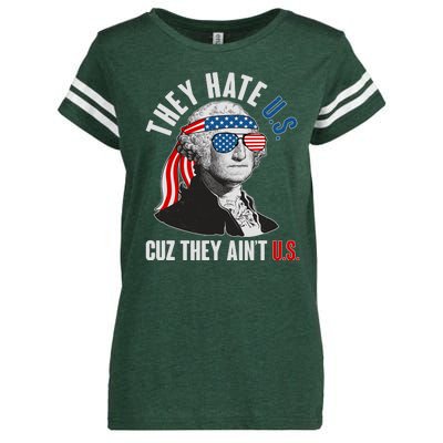 Funny They Hate U.S. Cuz They Ain't U.S. George Washington Enza Ladies Jersey Football T-Shirt