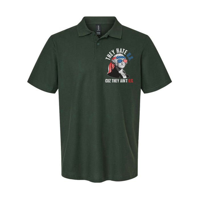 Funny They Hate U.S. Cuz They Ain't U.S. George Washington Softstyle Adult Sport Polo