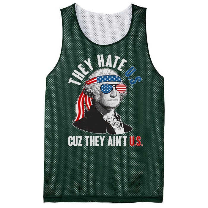 Funny They Hate U.S. Cuz They Ain't U.S. George Washington Mesh Reversible Basketball Jersey Tank