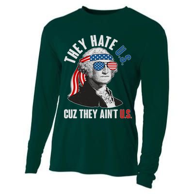 Funny They Hate U.S. Cuz They Ain't U.S. George Washington Cooling Performance Long Sleeve Crew