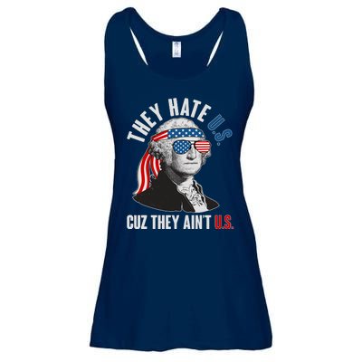 Funny They Hate U.S. Cuz They Ain't U.S. George Washington Ladies Essential Flowy Tank