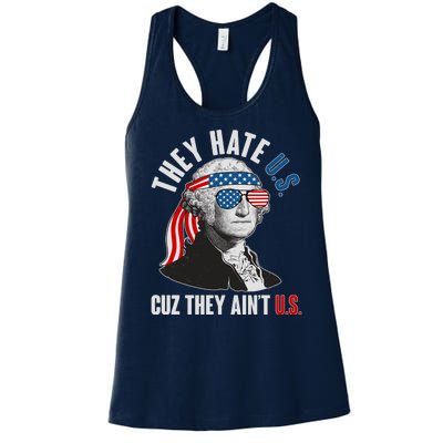 Funny They Hate U.S. Cuz They Ain't U.S. George Washington Women's Racerback Tank