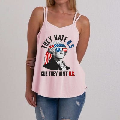 Funny They Hate U.S. Cuz They Ain't U.S. George Washington Women's Strappy Tank