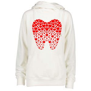 Funny Tooth Hearts Dental Hygienists Happy Valentine's Day Meaningful Gift Womens Funnel Neck Pullover Hood