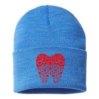 Funny Tooth Hearts Dental Hygienists Happy Valentine's Day Meaningful Gift Sustainable Knit Beanie