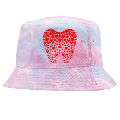 Funny Tooth Hearts Dental Hygienists Happy Valentine's Day Meaningful Gift Tie-Dyed Bucket Hat