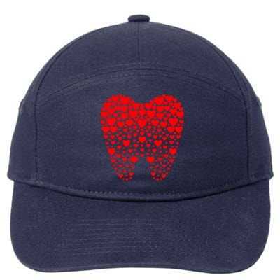 Funny Tooth Hearts Dental Hygienists Happy Valentine's Day Meaningful Gift 7-Panel Snapback Hat