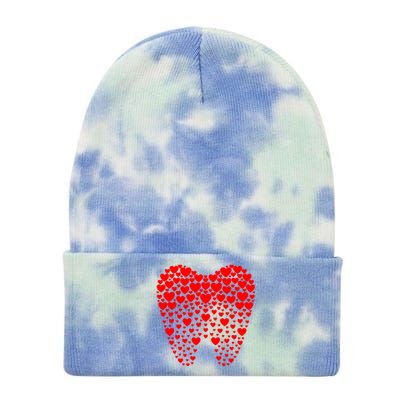 Funny Tooth Hearts Dental Hygienists Happy Valentine's Day Meaningful Gift Tie Dye 12in Knit Beanie