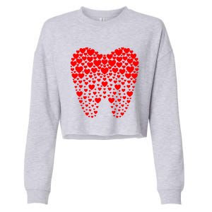 Funny Tooth Hearts Dental Hygienists Happy Valentine's Day Meaningful Gift Cropped Pullover Crew