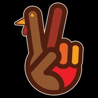 Funny Turkey Hand Thanksgiving Retro Peace Vintage Baby Bodysuit