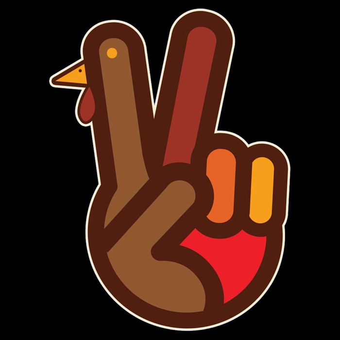 Funny Turkey Hand Thanksgiving Retro Peace Vintage Baby Bodysuit