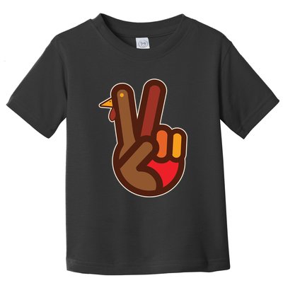 Funny Turkey Hand Thanksgiving Retro Peace Vintage Toddler T-Shirt
