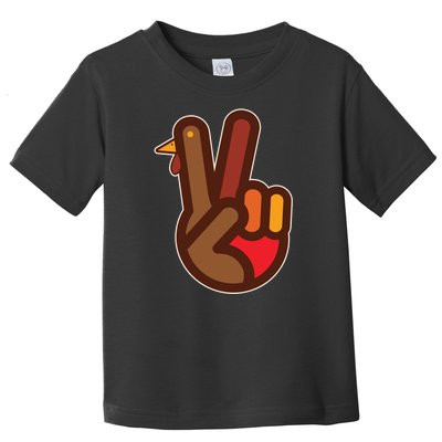 Funny Turkey Hand Thanksgiving Retro Peace Vintage Toddler T-Shirt