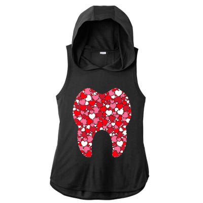 Funny Tooth Hearts Dental Hygienists Happy Valentine's Day Gift Ladies PosiCharge Tri-Blend Wicking Draft Hoodie Tank