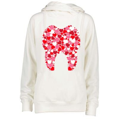 Funny Tooth Hearts Dental Hygienists Happy Valentine's Day Gift Womens Funnel Neck Pullover Hood