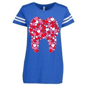 Funny Tooth Hearts Dental Hygienists Happy Valentine's Day Gift Enza Ladies Jersey Football T-Shirt