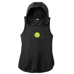 Funny Tennis Heartbeat Art For Tennis Player Ladies PosiCharge Tri-Blend Wicking Draft Hoodie Tank