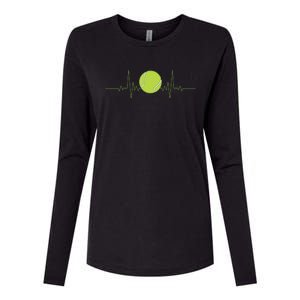 Funny Tennis Heartbeat Art For Tennis Player Womens Cotton Relaxed Long Sleeve T-Shirt