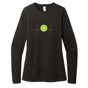 Funny Tennis Heartbeat Art For Tennis Player Womens CVC Long Sleeve Shirt