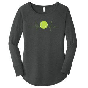 Funny Tennis Heartbeat Art For Tennis Player Women's Perfect Tri Tunic Long Sleeve Shirt