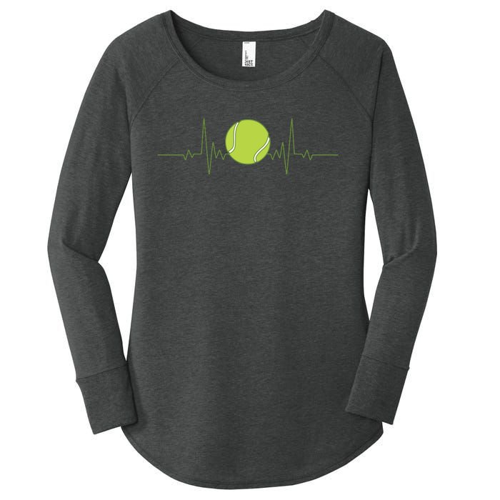 Funny Tennis Heartbeat Art For Tennis Player Women's Perfect Tri Tunic Long Sleeve Shirt