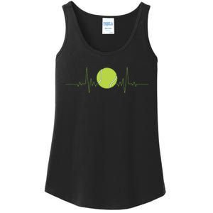 Funny Tennis Heartbeat Art For Tennis Player Ladies Essential Tank