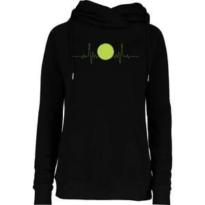 Funny Tennis Heartbeat Art For Tennis Player Womens Funnel Neck Pullover Hood