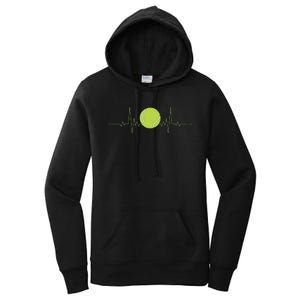 Funny Tennis Heartbeat Art For Tennis Player Women's Pullover Hoodie