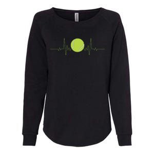 Funny Tennis Heartbeat Art For Tennis Player Womens California Wash Sweatshirt