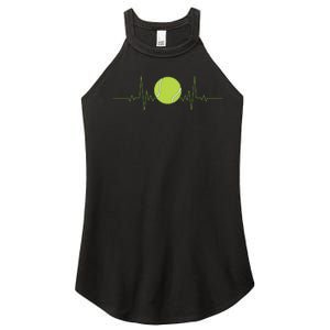 Funny Tennis Heartbeat Art For Tennis Player Women's Perfect Tri Rocker Tank