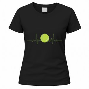 Funny Tennis Heartbeat Art For Tennis Player Women's T-Shirt