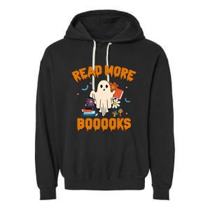 Funny Teacher Halloween Ghost Read More Books Cute Booooks Garment-Dyed Fleece Hoodie