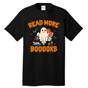 Funny Teacher Halloween Ghost Read More Books Cute Booooks Tall T-Shirt