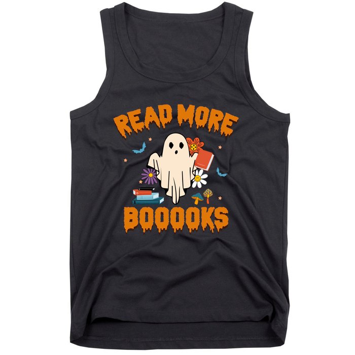 Funny Teacher Halloween Ghost Read More Books Cute Booooks Tank Top