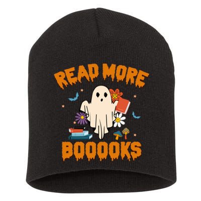 Funny Teacher Halloween Ghost Read More Books Cute Booooks Short Acrylic Beanie