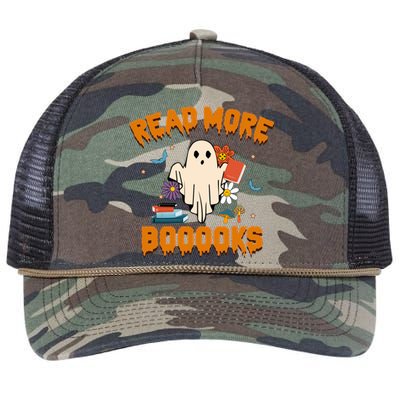 Funny Teacher Halloween Ghost Read More Books Cute Booooks Retro Rope Trucker Hat Cap