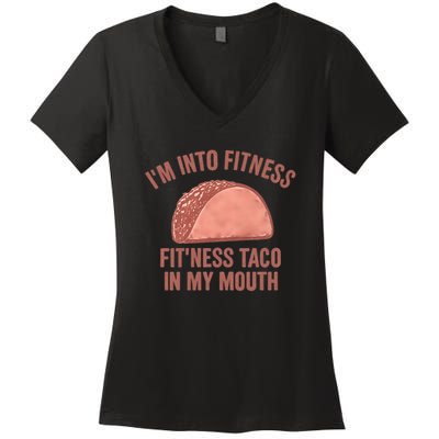 Fitness Taco Humor for Father's Day Gifts Women's V-Neck T-Shirt