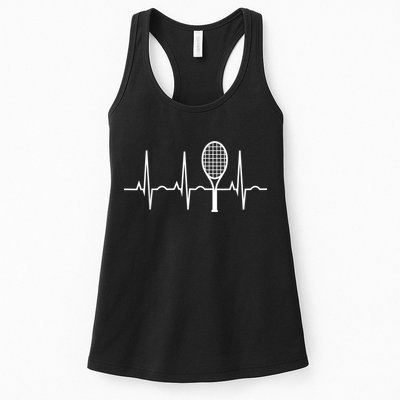 Funny Tennis Heartbeat Best Tennis Gift For Players Fans Womens Tank Top
