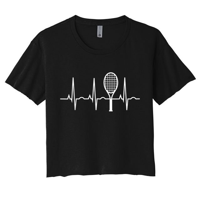 Funny Tennis Heartbeat Best Tennis Gift For Players Fans Crop Top