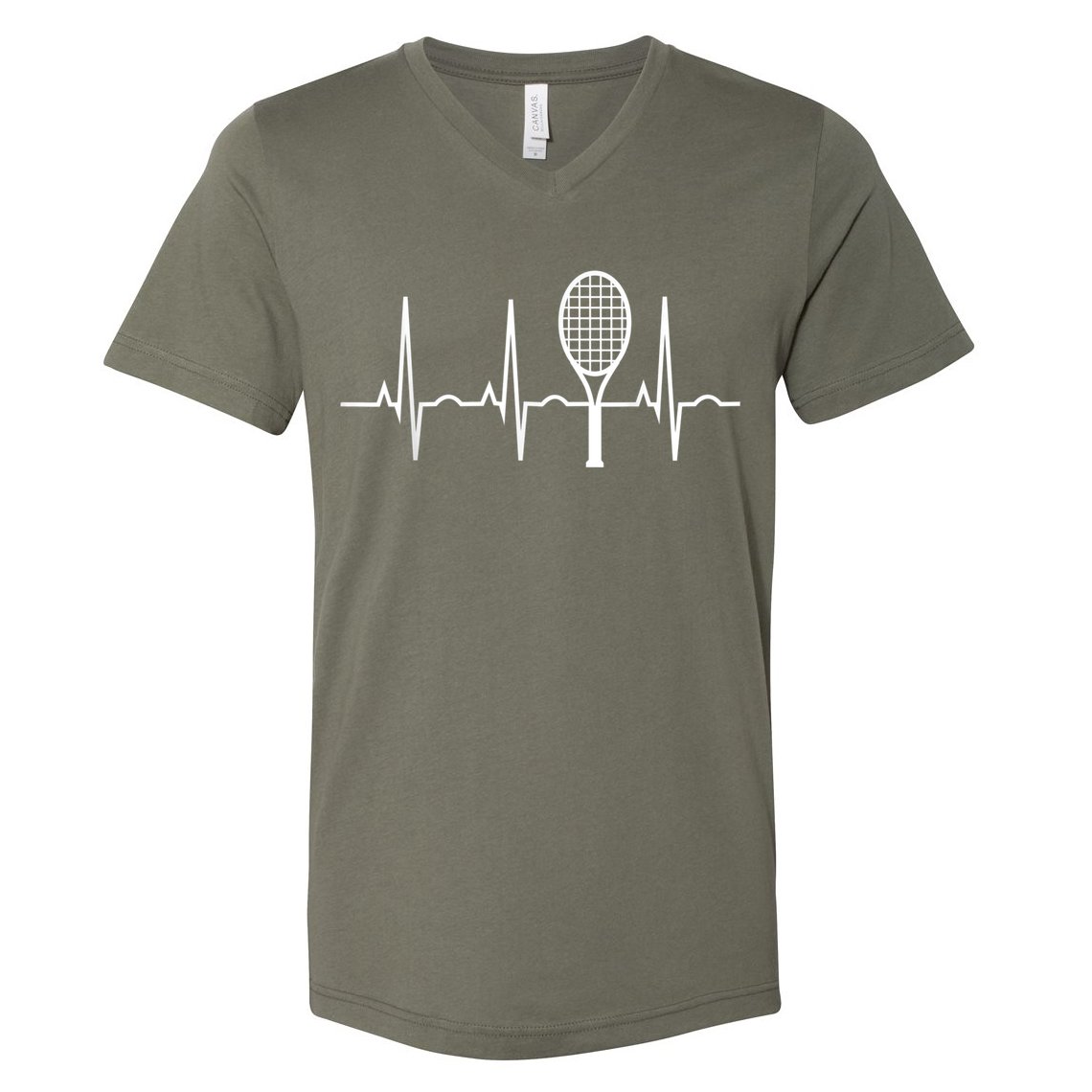 Funny Tennis Heartbeat Best Tennis Gift For Players Fans V-Neck T-Shirt