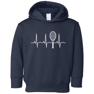 Funny Tennis Heartbeat Best Tennis Gift For Players Fans Toddler Hoodie