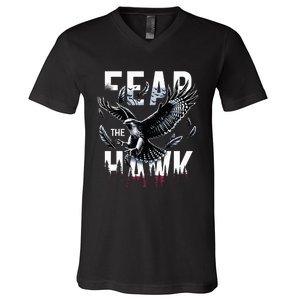 Fear The Hawk Hawks Hawks V-Neck T-Shirt