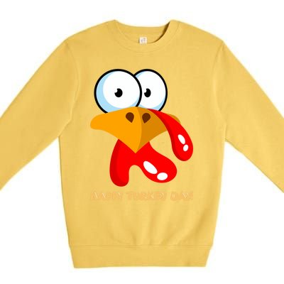 Funny Thanksgiving Happy Turkey Day Boy Girl Gift Premium Crewneck Sweatshirt