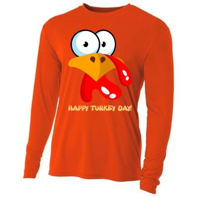 Funny Thanksgiving Happy Turkey Day Boy Girl Gift Cooling Performance Long Sleeve Crew