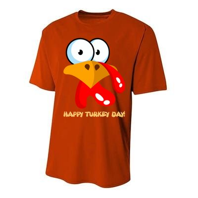 Funny Thanksgiving Happy Turkey Day Boy Girl Gift Performance Sprint T-Shirt