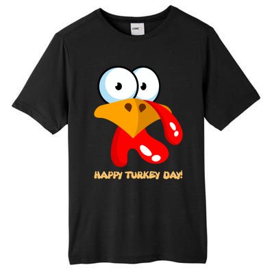 Funny Thanksgiving Happy Turkey Day Boy Girl Gift Tall Fusion ChromaSoft Performance T-Shirt