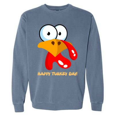 Funny Thanksgiving Happy Turkey Day Boy Girl Gift Garment-Dyed Sweatshirt